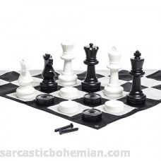MegaChess Giant Chess Set 25 inch King; Bundle with Giant Checkers Set and Giant Chess Mat 3 Items B01GP9CJAI